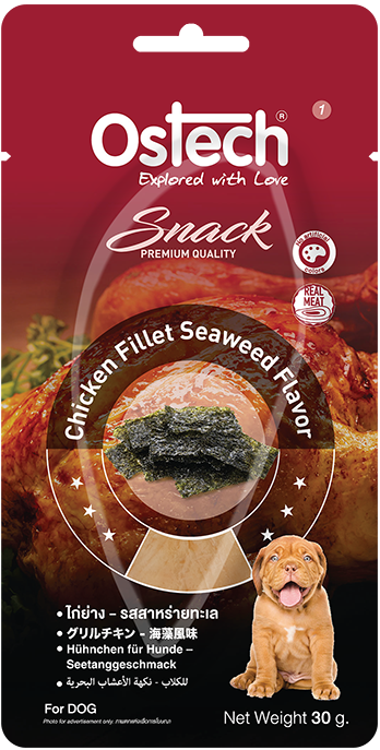 ออสเทคขนมสุนัขแบบไก่(ชิ้น) - ไก่ย่าง รสสาหร่ายทะเล ขนาด 30 กรัม