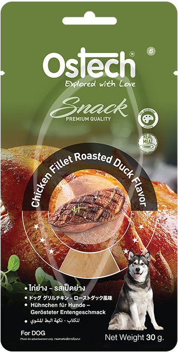 ออสเทคขนมสุนัขแบบไก่(ชิ้น) - ไก่ย่าง รสเป็ดย่าง ขนาด 30 กรัม