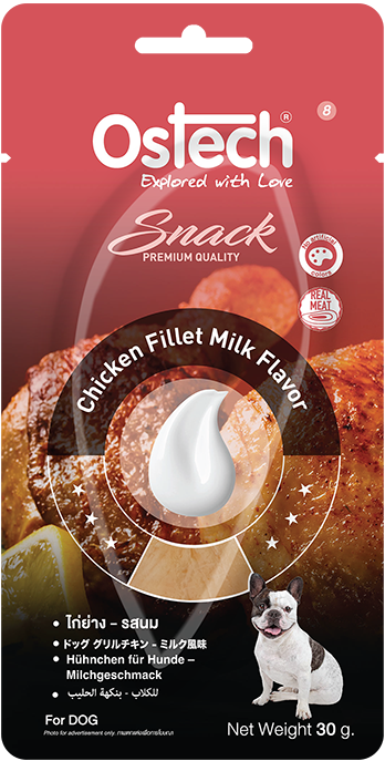 ออสเทคขนมสุนัขแบบไก่(ชิ้น) - ไก่ย่าง รสนม ขนาด 30 กรัม