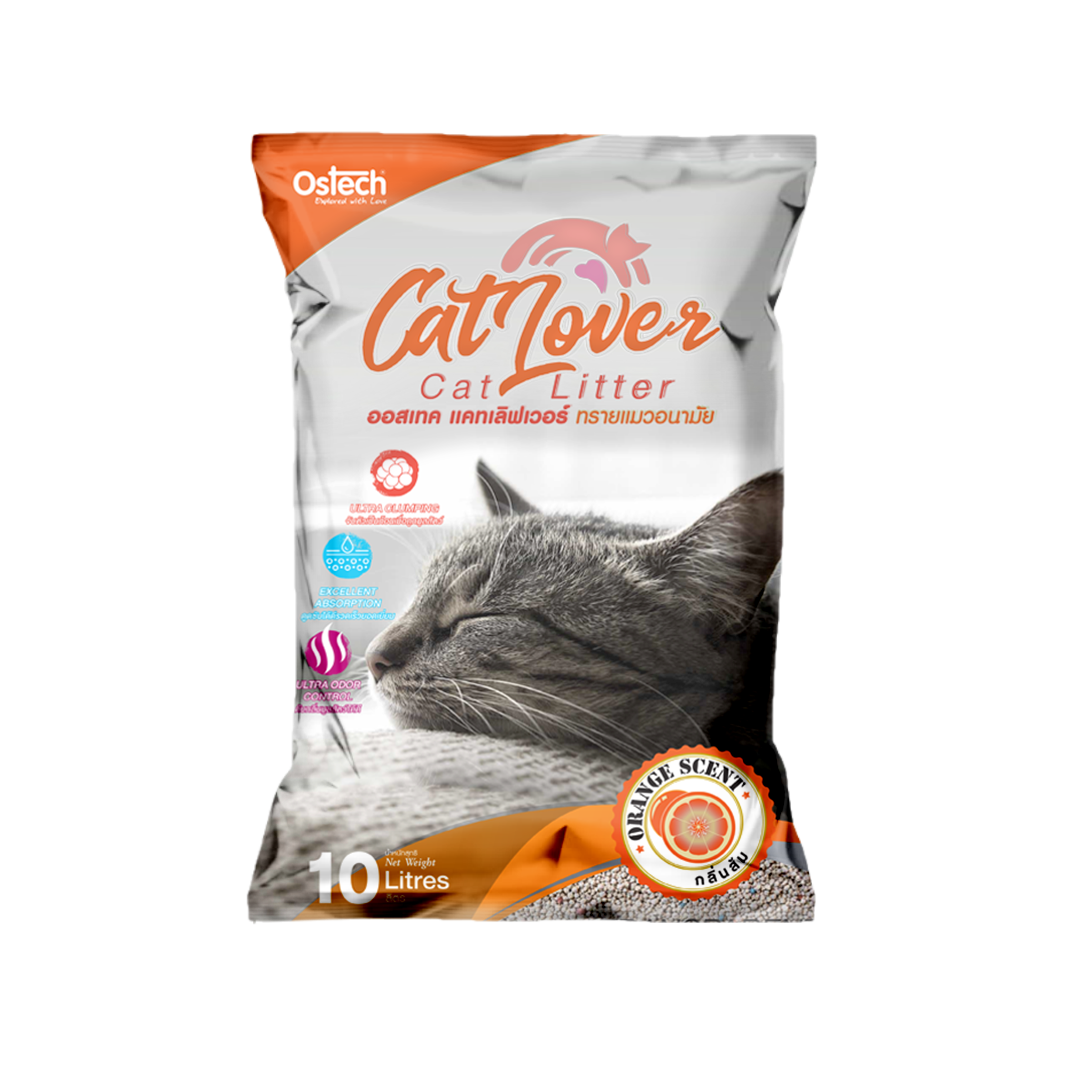 ทรายแมว ออสเทค Cat Lover กลิ่นส้ม 10 L