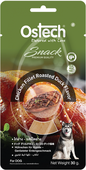 ออสเทคขนมสุนัขแบบไก่(ชิ้น) - ไก่ย่าง รสเป็ดย่าง ขนาด 30 กรัม