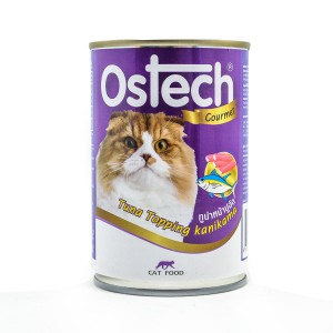 อาหารกระป๋องแมวออสเทค กัวเม่ รสทูน่าหน้าปูอัด 400 g.