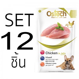 [Set12ซอง]อาหารซองสุนัขออสเทค อัลตร้า เนื้อไก่ในเยลลี่ 70g