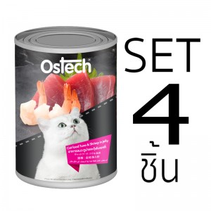 [Set 4]อาหารแมวออสเทคแบบกระป๊องทูน่า&กุ้งในเยลลี่