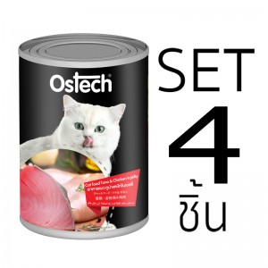 [Set 4]อาหารแมวออสเทคแบบกระป๊องทูน่า&ไก่ในเยลลี่
