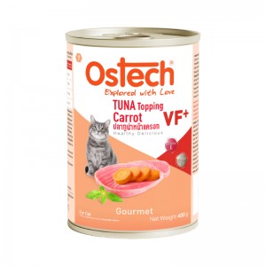 อาหารกระป๋องแมวออสเทค กัวเม่ VF+ รสทูน่าหน้าแครอท 400 g.