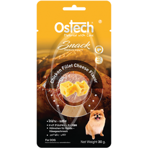 ออสเทคขนมสุนัขแบบไก่(ชิ้น) - ไก่ย่าง รสชีส ขนาด 30 กรัม