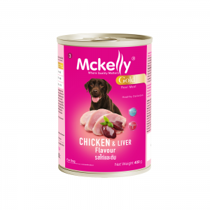 อาหารกระป๋องสุนัข แมคแคลลี่ โกลด์ รสไก่และตับ 400 g