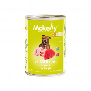 อาหารกระป๋องสุนัข แมคแคลลี่ โกลด์ รสไก่และทูน่า 400 g