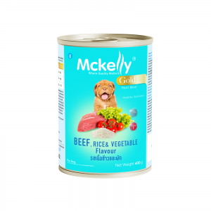 อาหารกระป๋องสุนัข แมคแคลลี่ โกลด์ รสเนื้อข้าวและผัก 400 g
