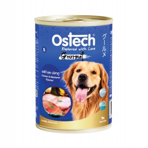 อาหารกระป๋องสุนัขออสเทค กัวเม่ รสไก่และปลาทู 400g