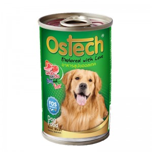 อาหารกระป๋องสุนัขออสเทค รสเนื้อ+ตับ 400 g.
