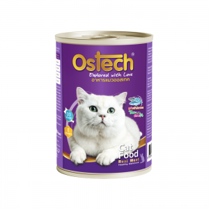 อาหารกระป๋องแมวออสเทค รสทูน่าหน้าปลาทะเล 400 g.