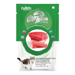 อาหารซองแมวออสเทค แคท เลิฟเวอร์ ปลาทูน่า ปูอัด ในนํ้าเกรวี่ 70 กรัม